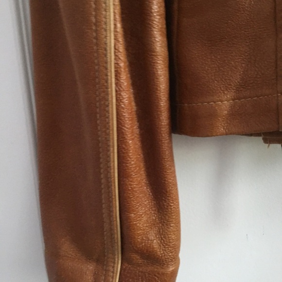 Unique Bebe genuine leather jacket cognac size extra small - Picture 11 of 11